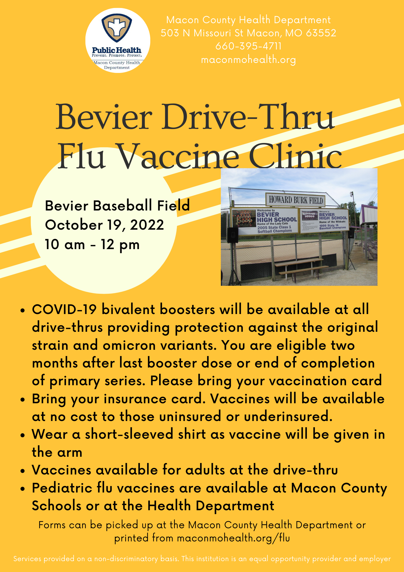 Bevier Drive Thru Flu Clinic @ Bevier Baseball Field