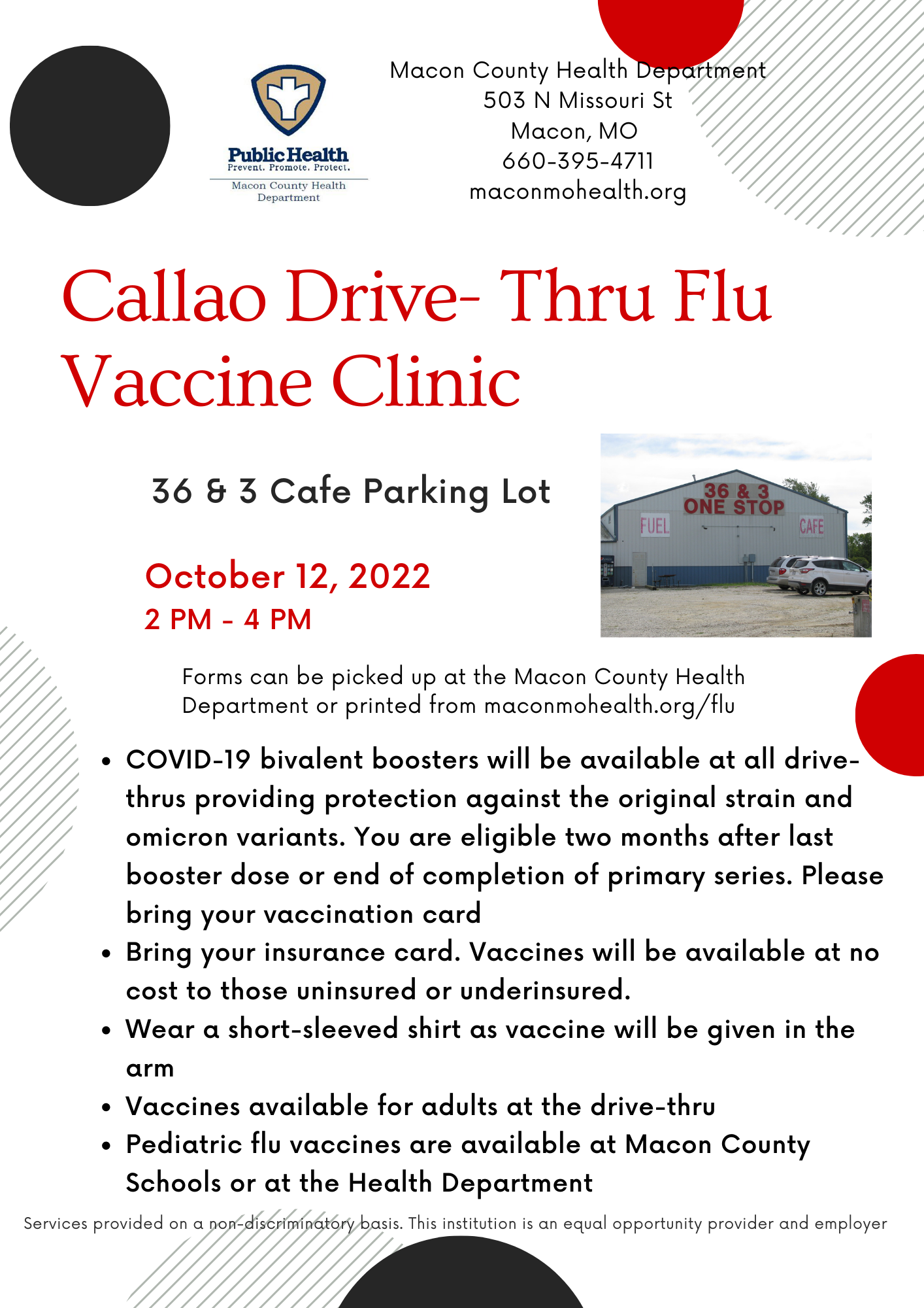 Callao Drive Thru Flu Clinic @ 36 & 3 Diner